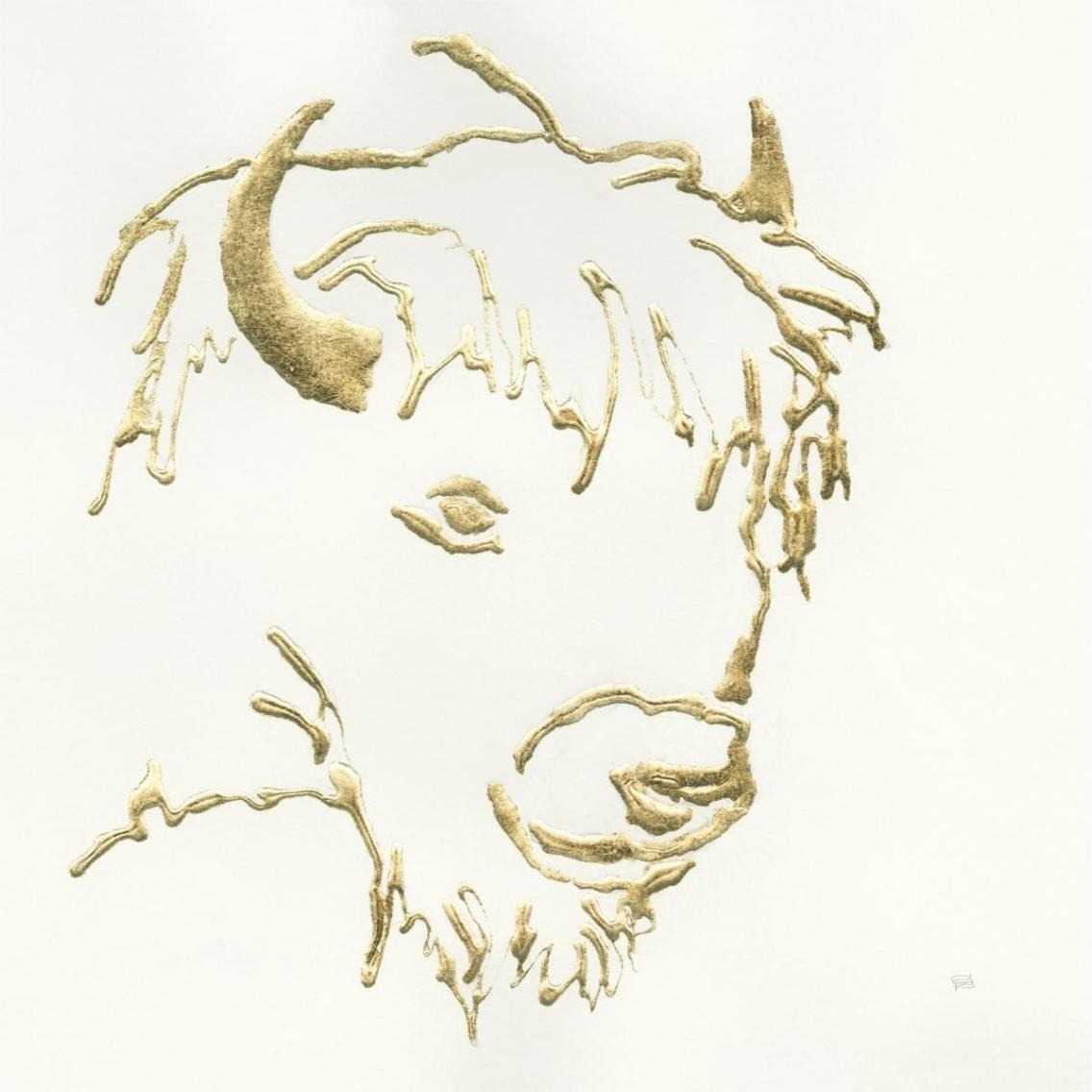 Gilded Buffalo -Paper Art-38&quotx38"
