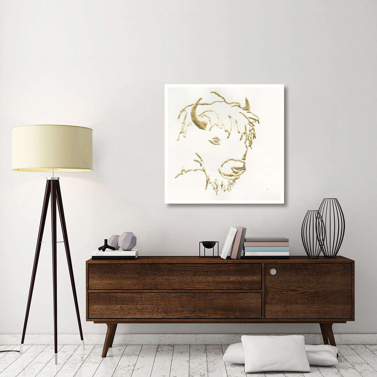 Gilded Buffalo -Paper Art-38&quotx38"