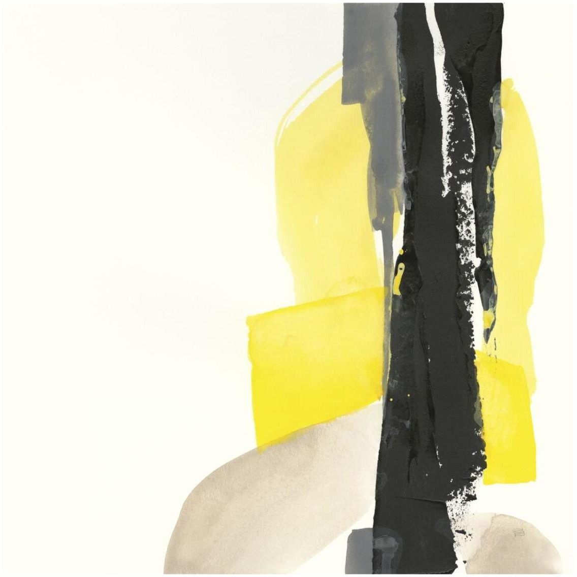 Black and Yellow I -Paper Art-32&quotx32"