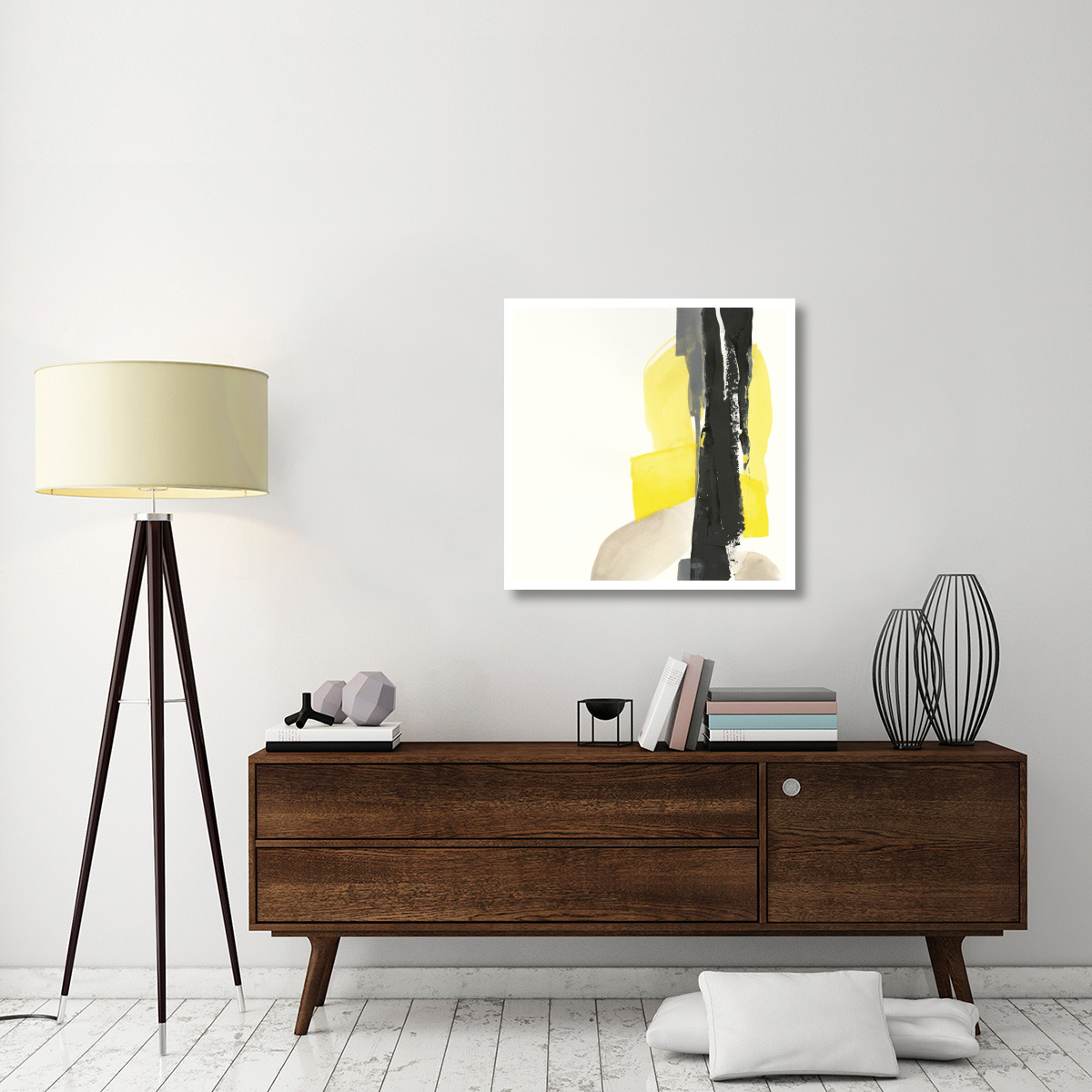 Black and Yellow I -Paper Art-32&quotx32"