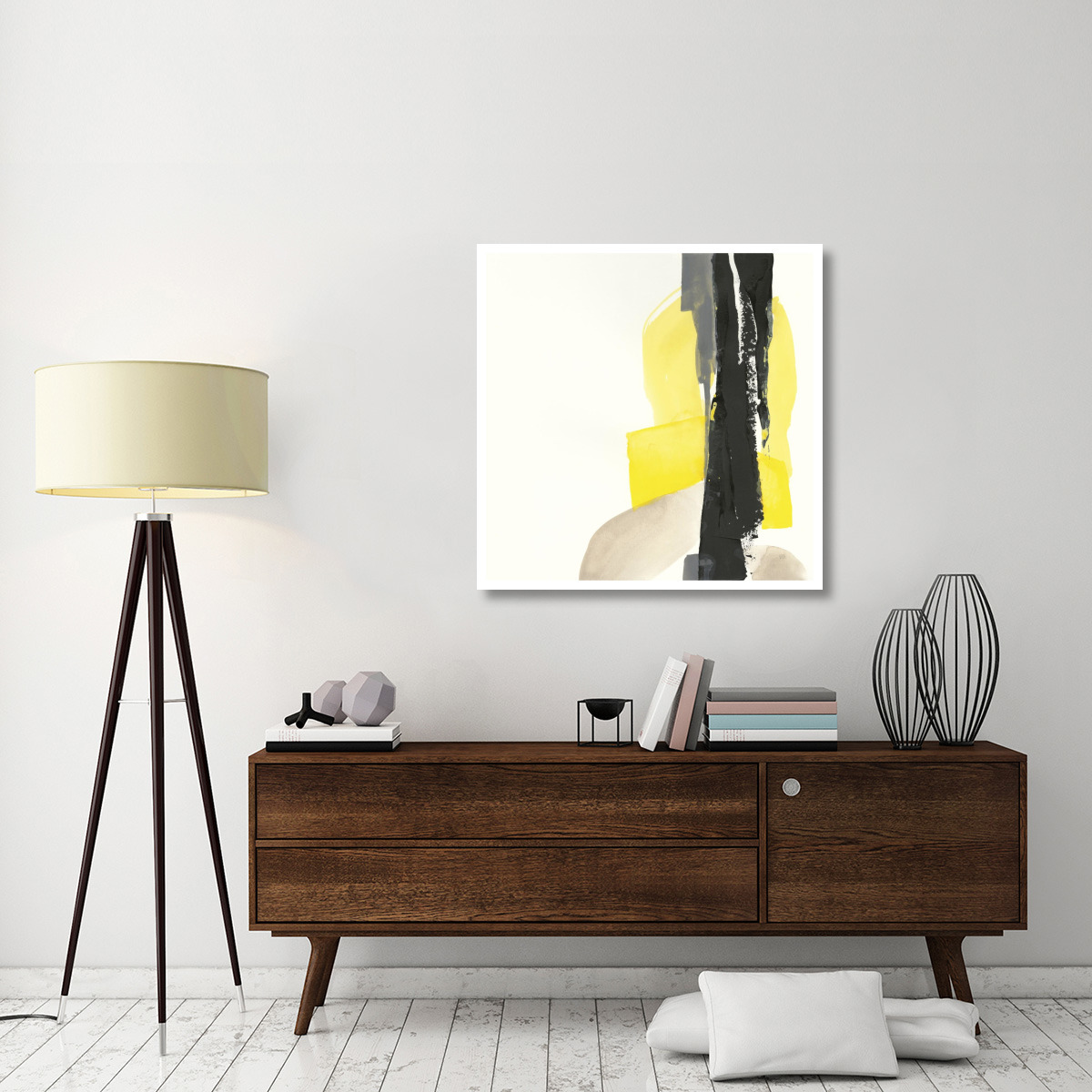 Black and Yellow I -Paper Art-38&quotx38"