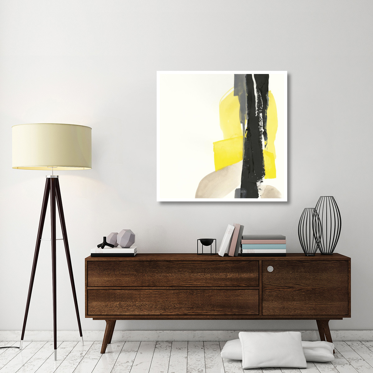 Black and Yellow I -Paper Art-42&quotx42"