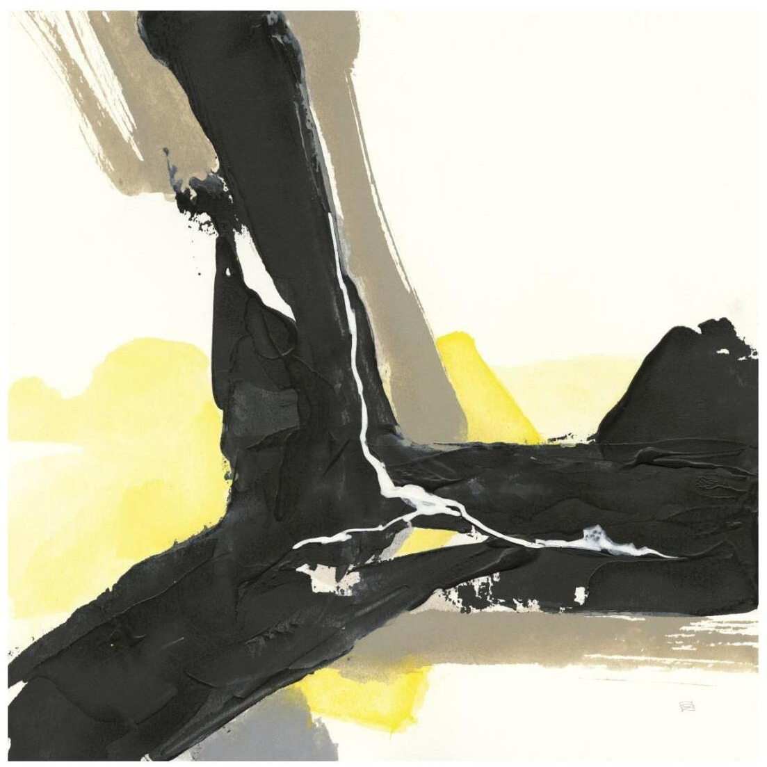 Black and Yellow III -Paper Art-20&quotx20"