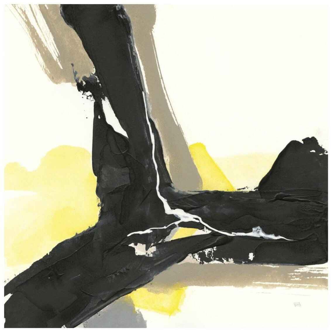 Black and Yellow III -Paper Art-26&quotx26"