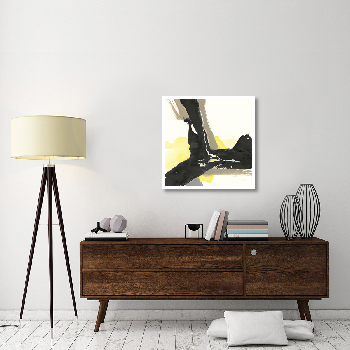 Black and Yellow III -Paper Art-32&quotx32"
