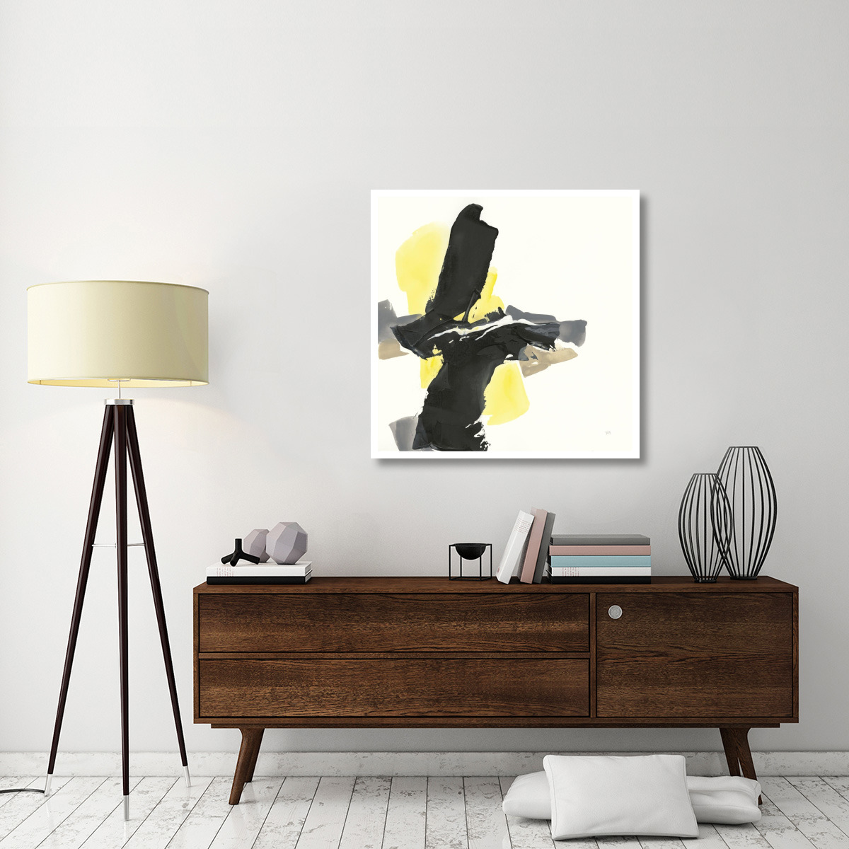 Black and Yellow IV -Paper Art-38&quotx38"