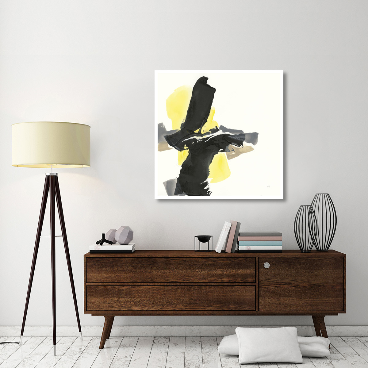 Black and Yellow IV -Paper Art-42&quotx42"