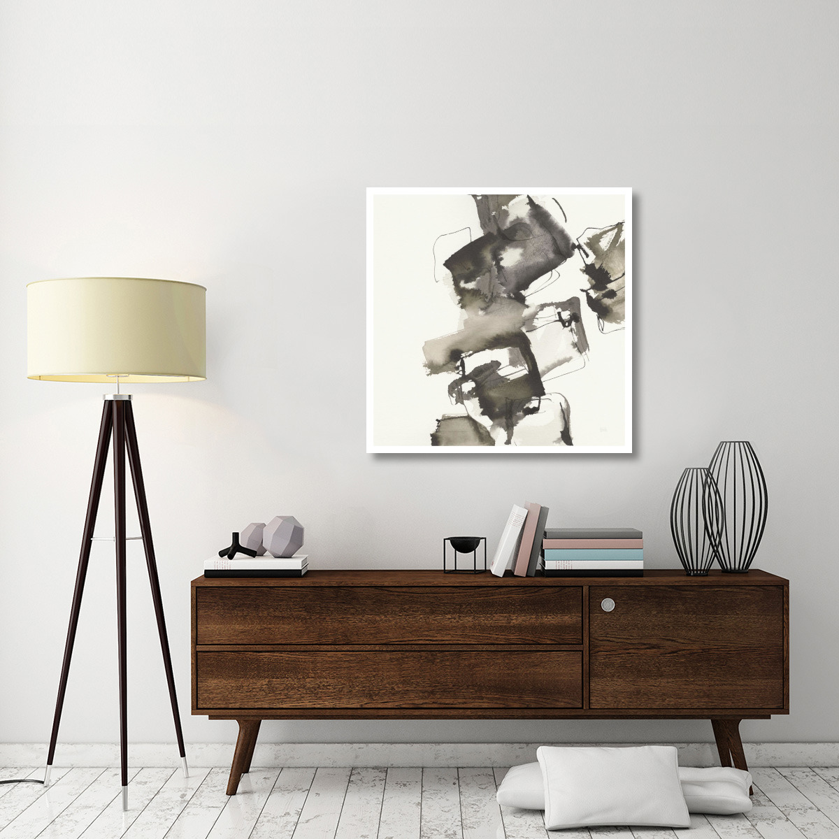 Stacked I Greige -Paper Art-38&quotx38"