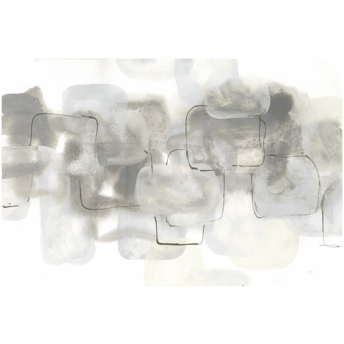 Neutral Stacking III White -Paper Art-32&quotx22"