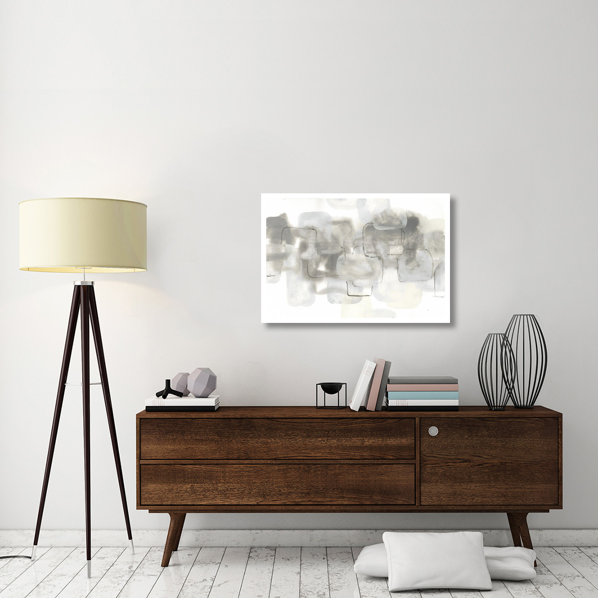 Neutral Stacking III White -Paper Art-38&quotx26"