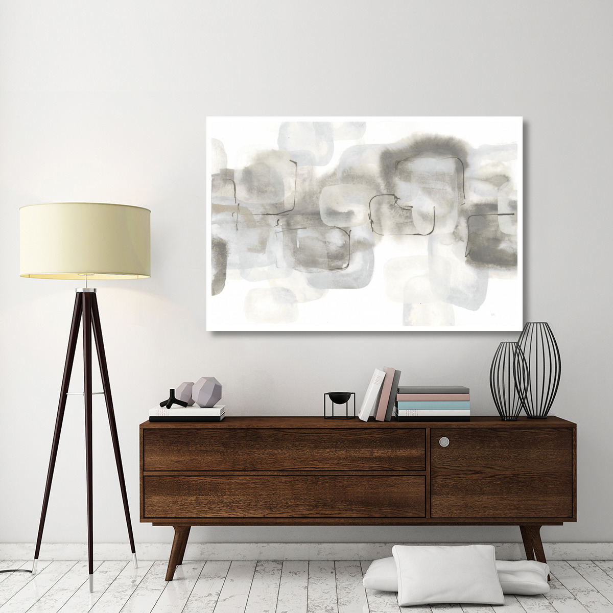 Neutral Stacking IV White -Paper Art-62&quotx42"