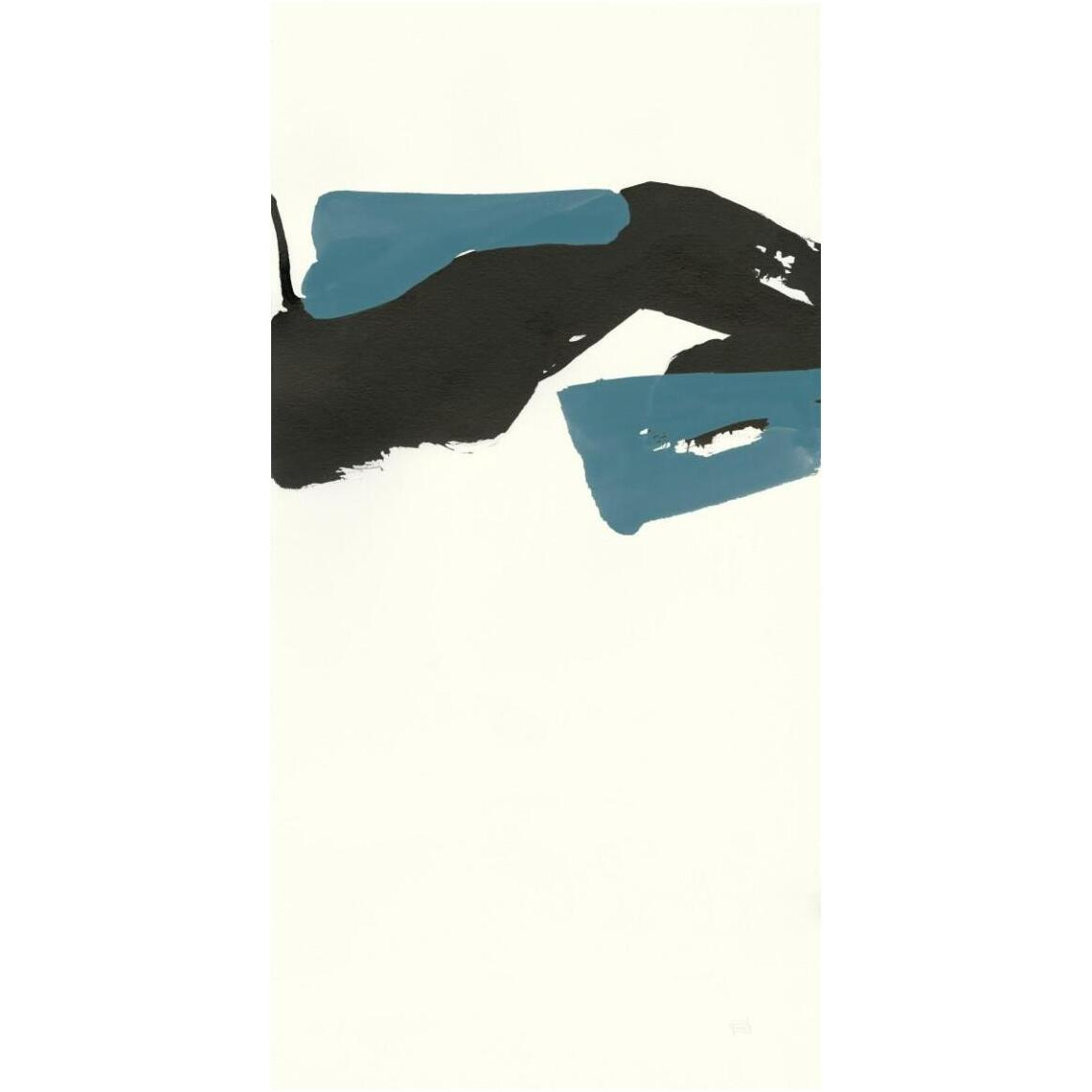 Minimal Panel I Teal -Paper Art-26&quotx50"