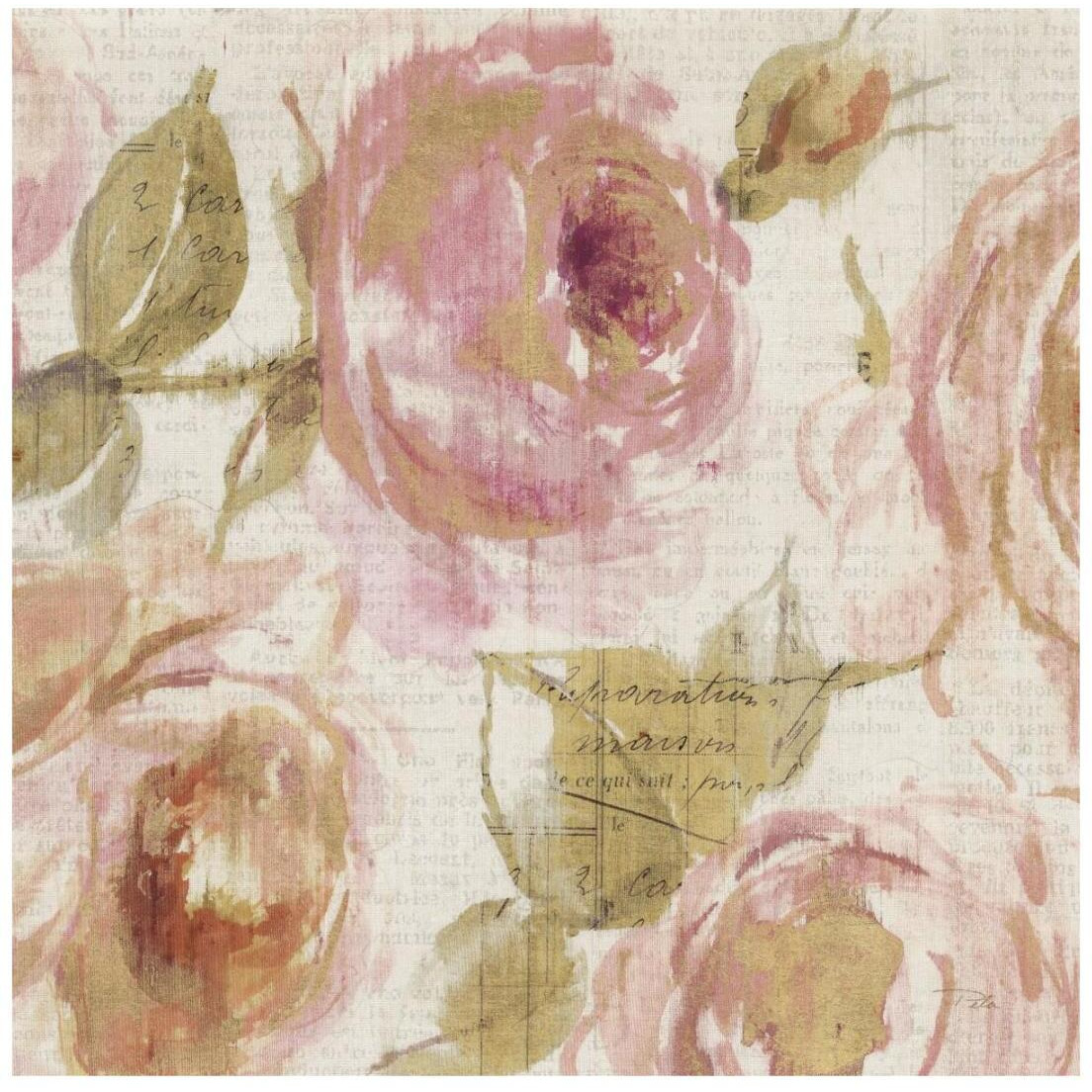 Touch of Rose III -Paper Art-20&quotx20"