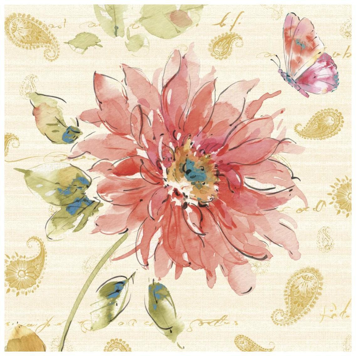 Happy Gypsy II Gold Paisley -Paper Art-26&quotx26"