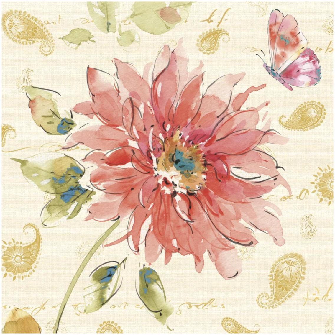 Happy Gypsy II Gold Paisley -Paper Art-32&quotx32"