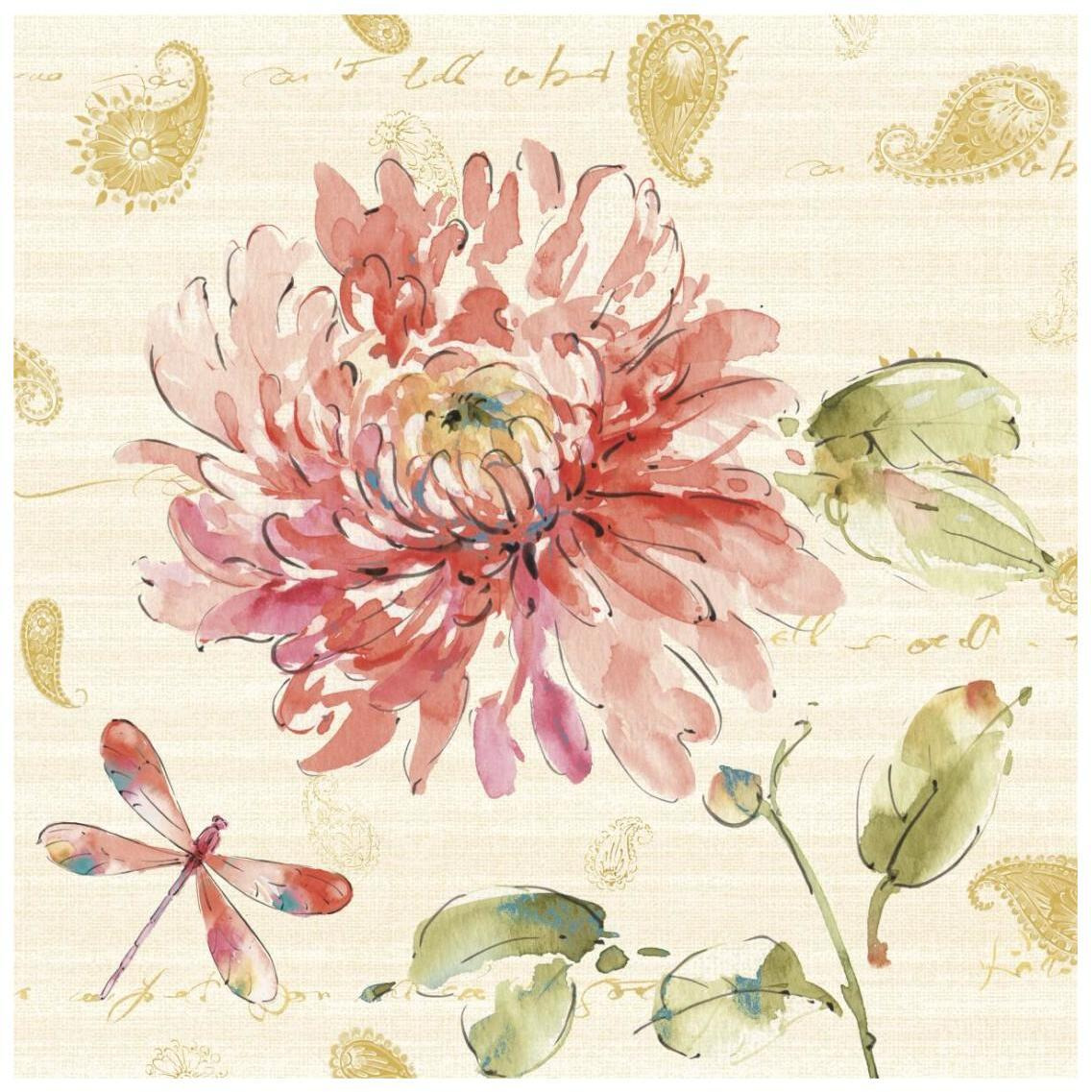 Happy Gypsy III Gold Paisley -Paper Art-26&quotx26"