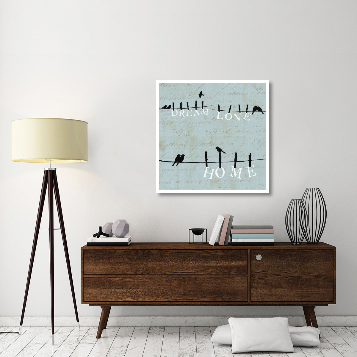 Birds on a Wire 3 Up -Paper Art-38&quotx38"