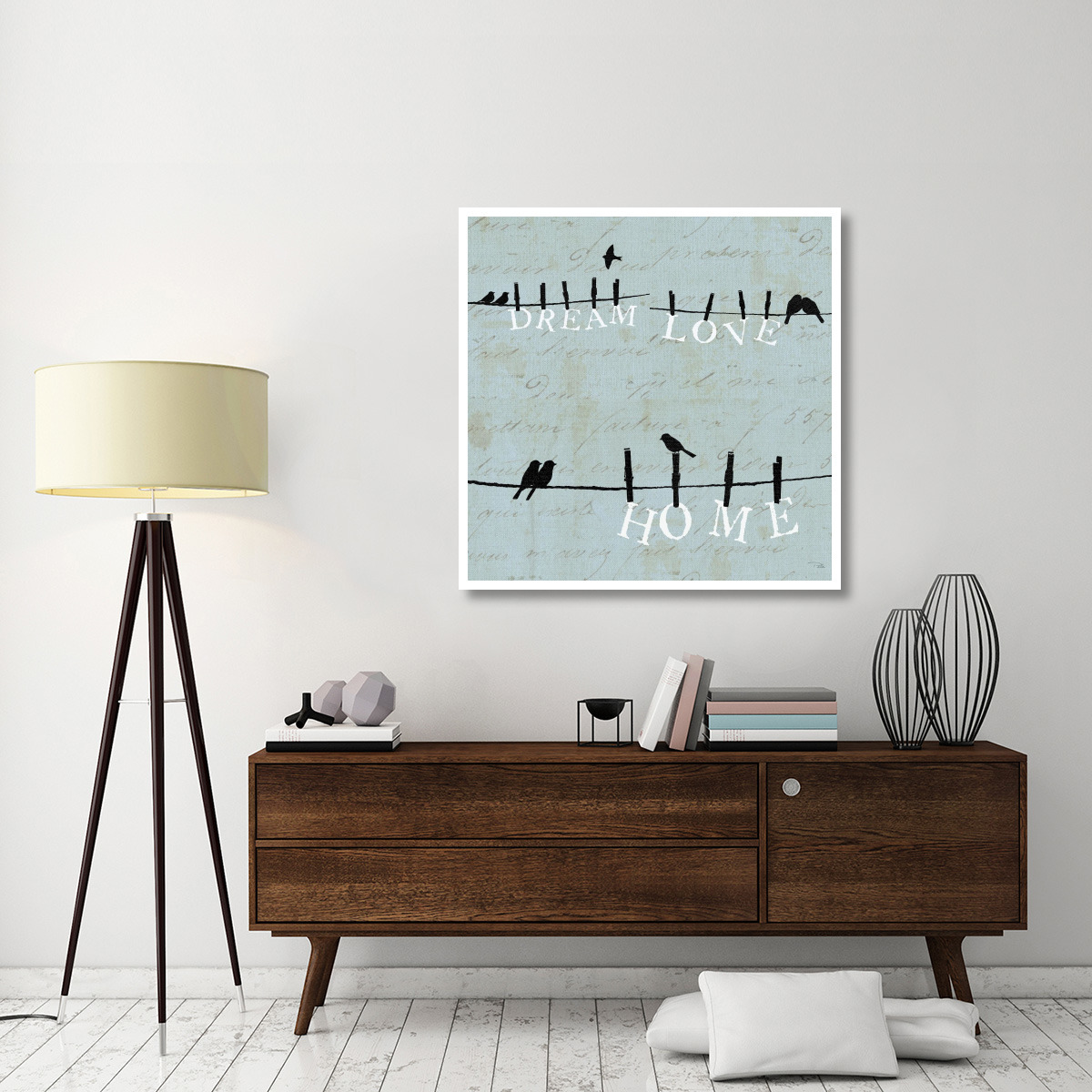 Birds on a Wire 3 Up -Paper Art-42&quotx42"