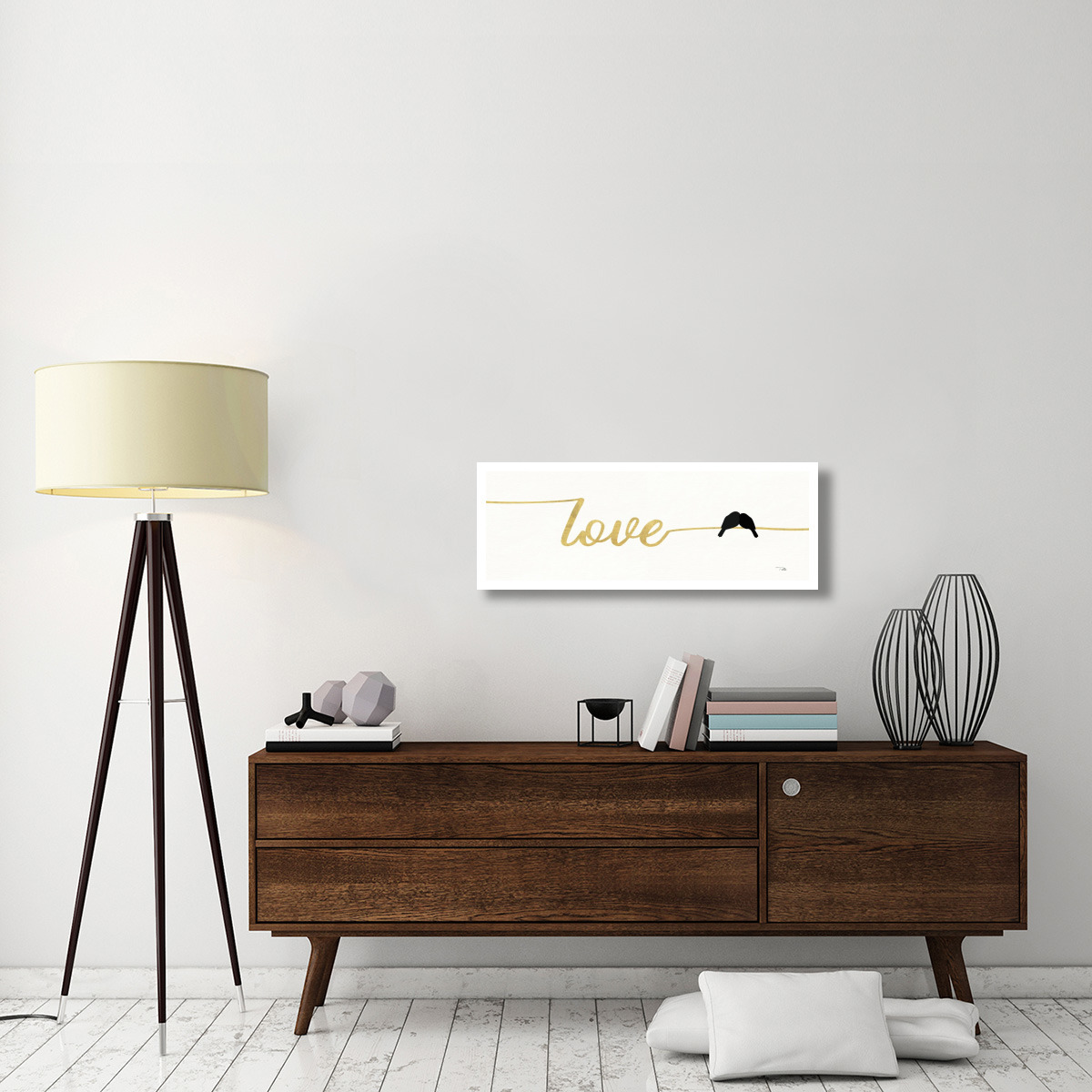 Birds on Words I Gold -Paper Art-38&quotx14"