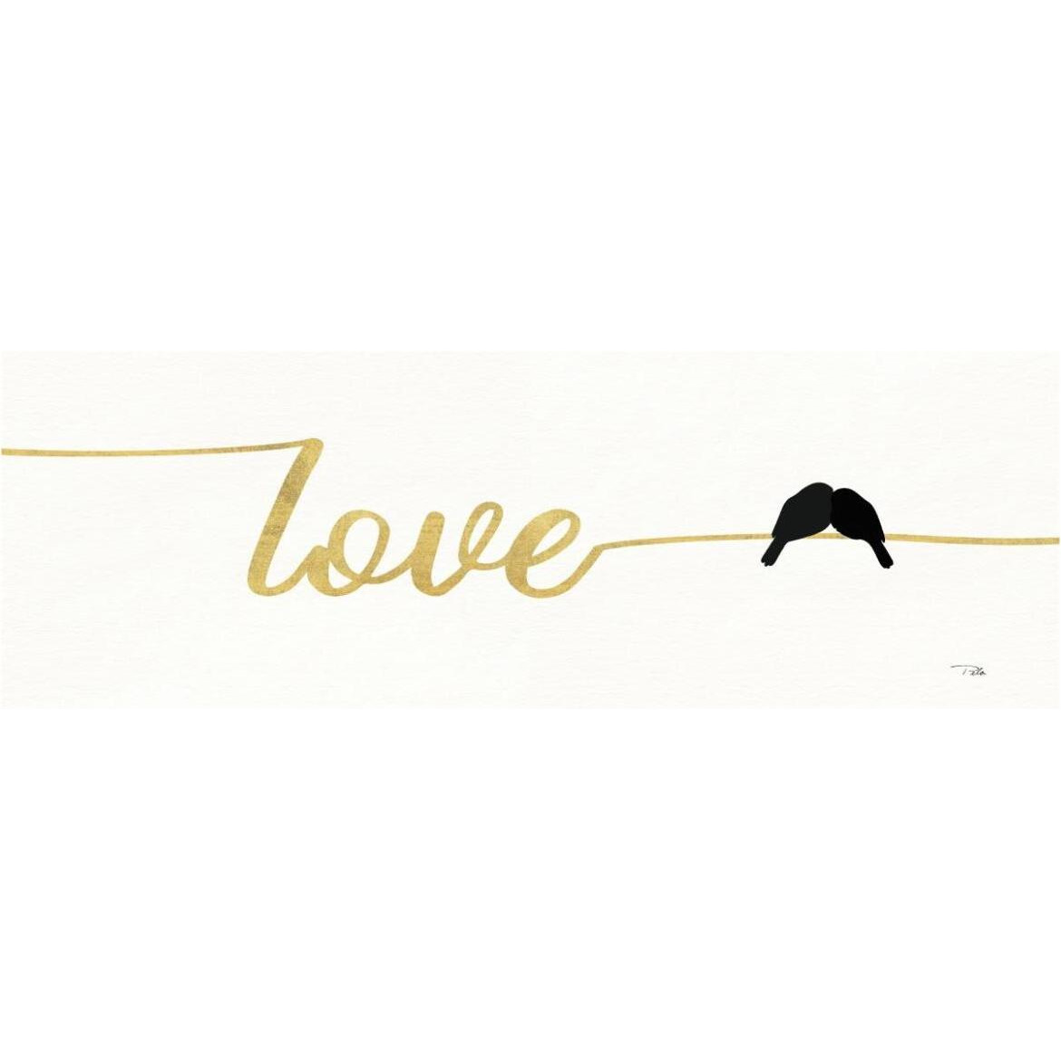 Birds on Words I Gold -Paper Art-74&quotx26"