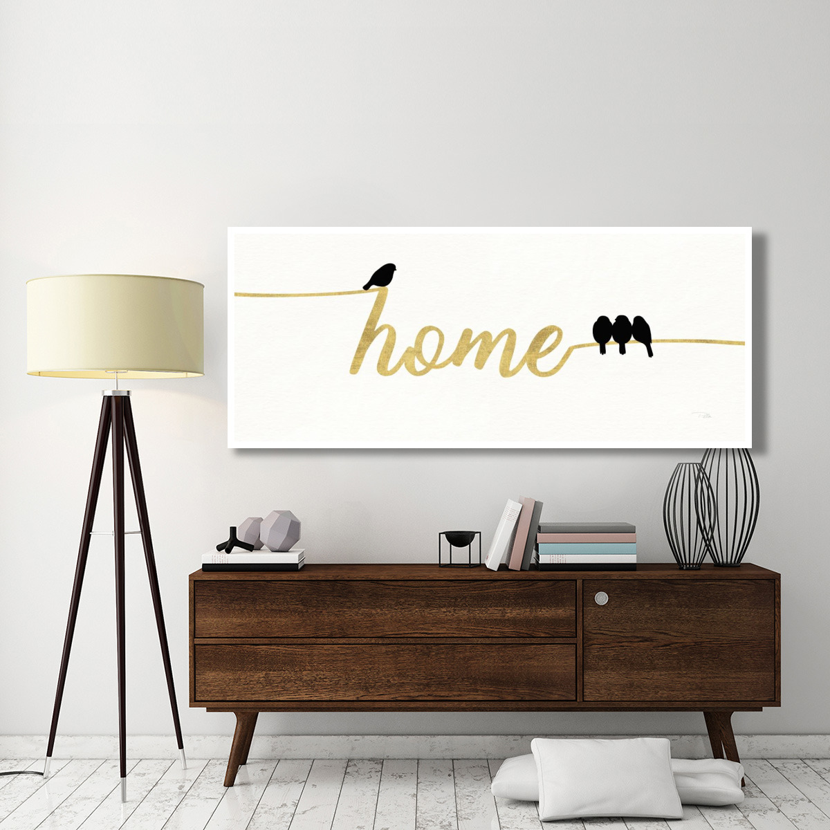 Birds on Words II Gold -Paper Art-77&quotx32"