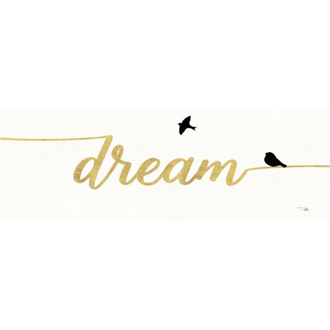 Birds on Words III Gold -Paper Art-38&quotx14"