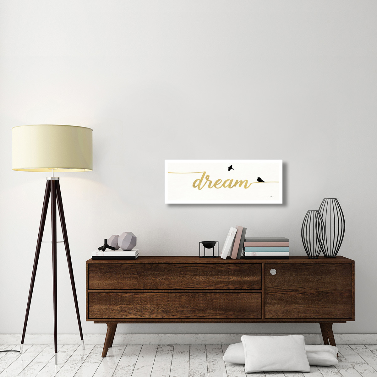 Birds on Words III Gold -Paper Art-38&quotx14"