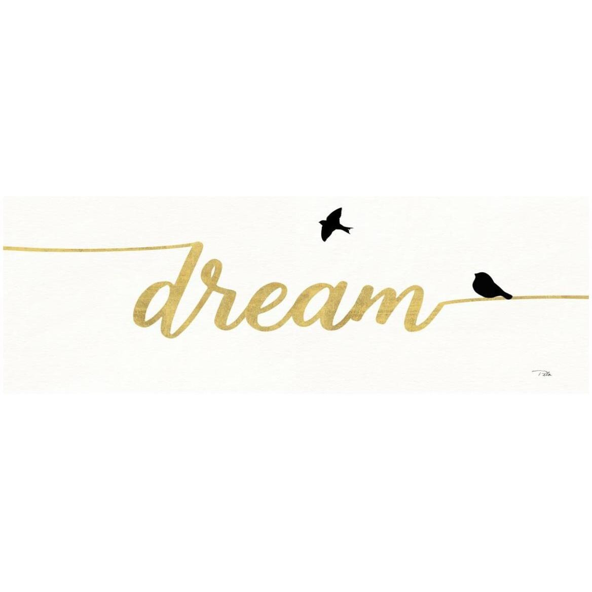 Birds on Words III Gold -Paper Art-56&quotx20"