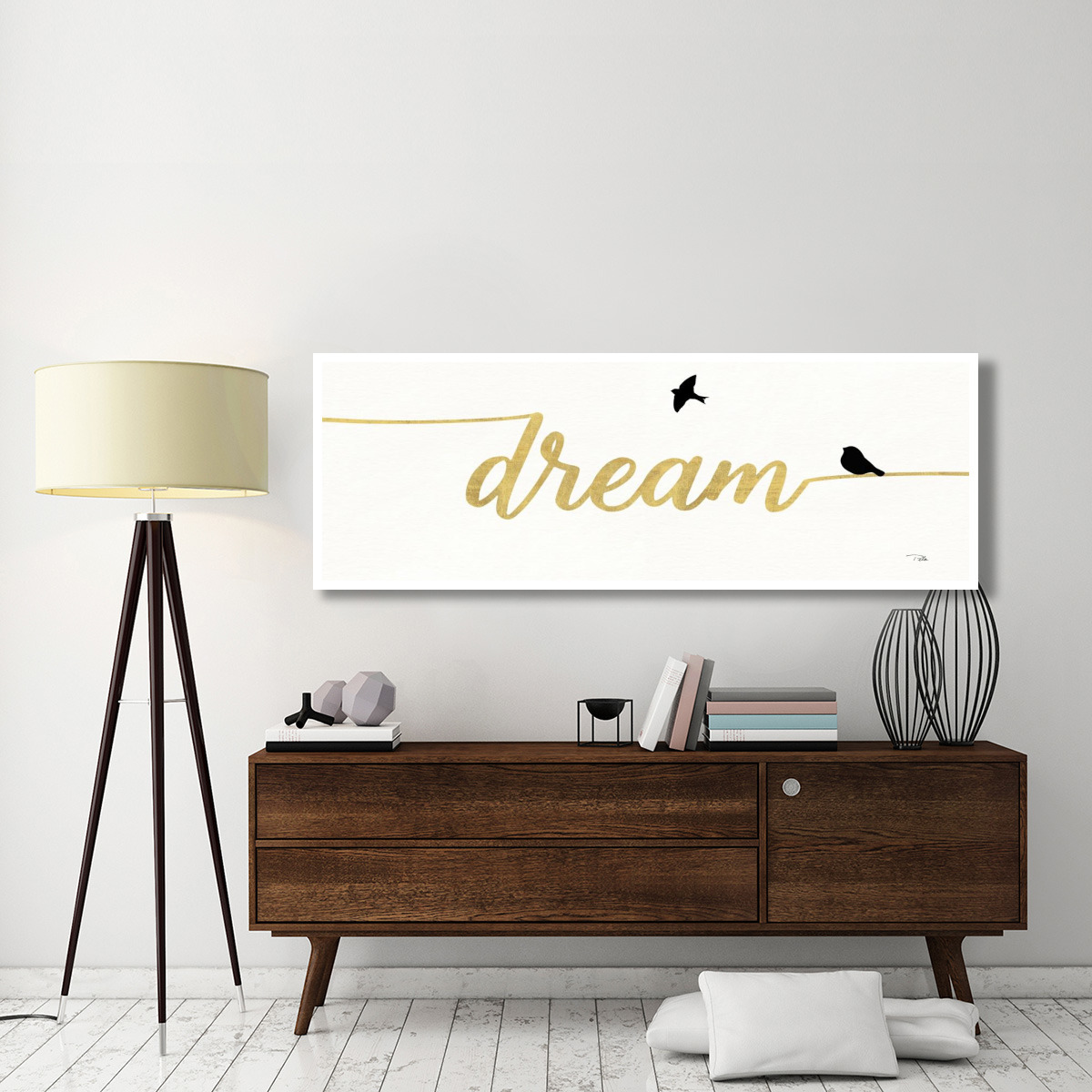 Birds on Words III Gold -Paper Art-74&quotx26"