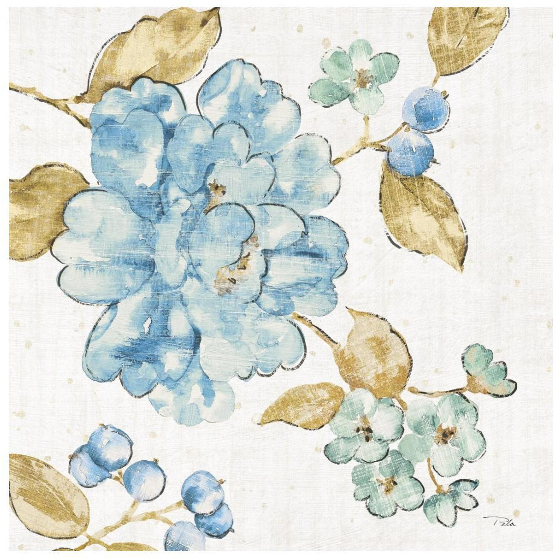 Blue Blossom II -Paper Art-26&quotx26"
