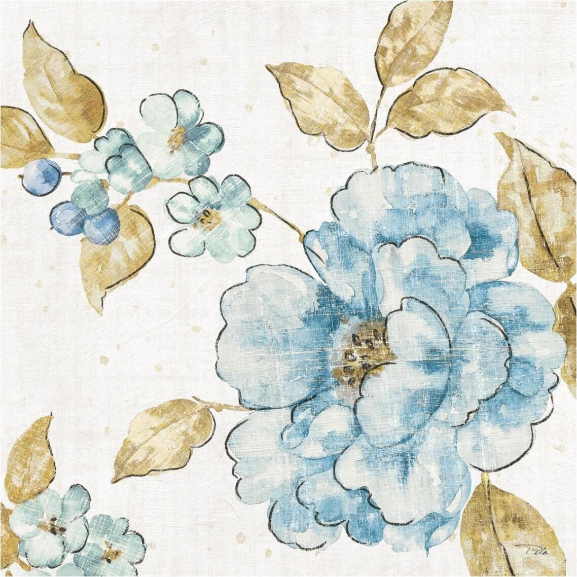 Blue Blossom III -Paper Art-38&quotx38"