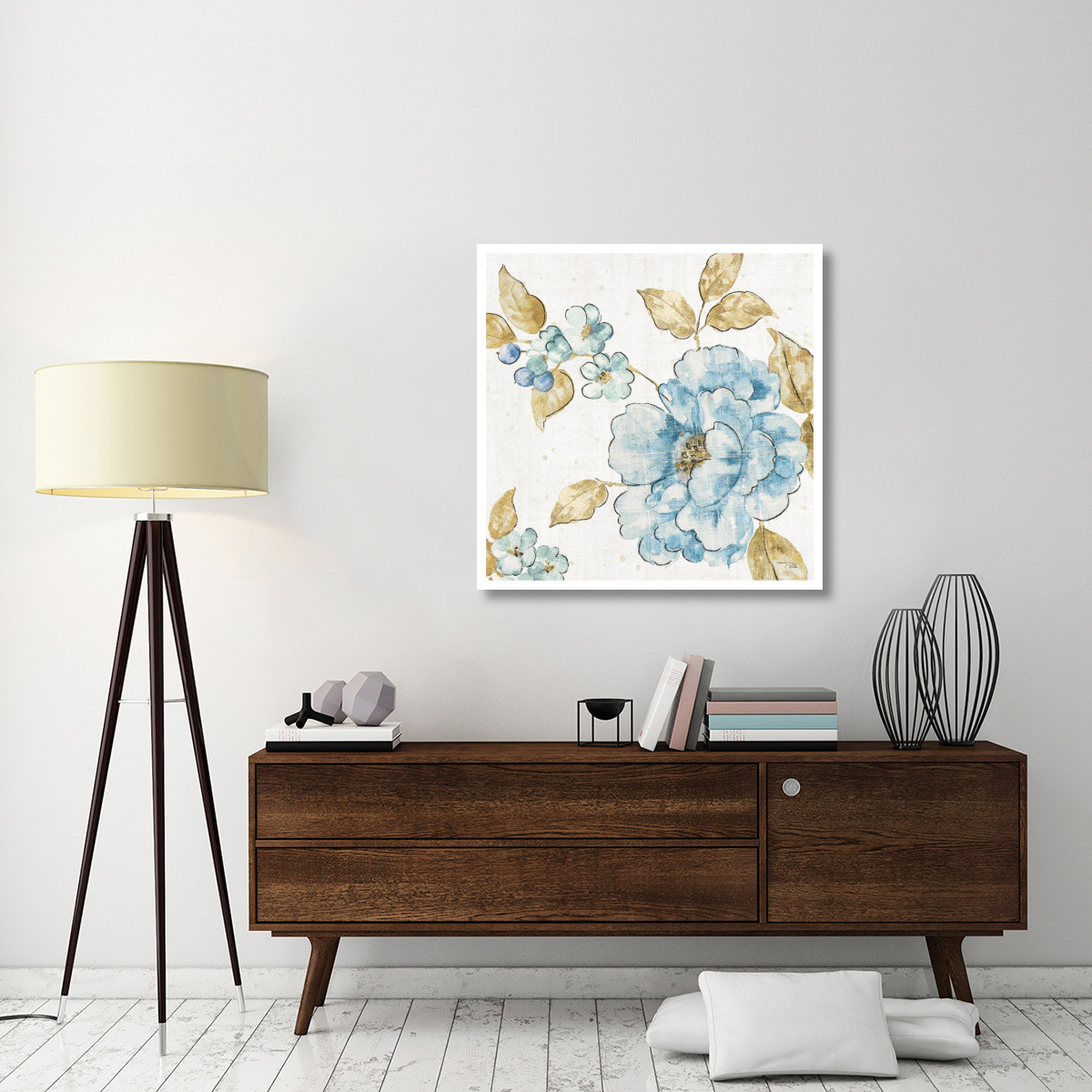 Blue Blossom III -Paper Art-38&quotx38"