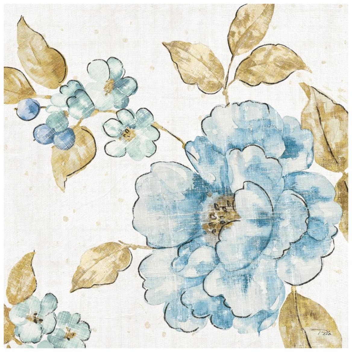 Blue Blossom III -Paper Art-42&quotx42"