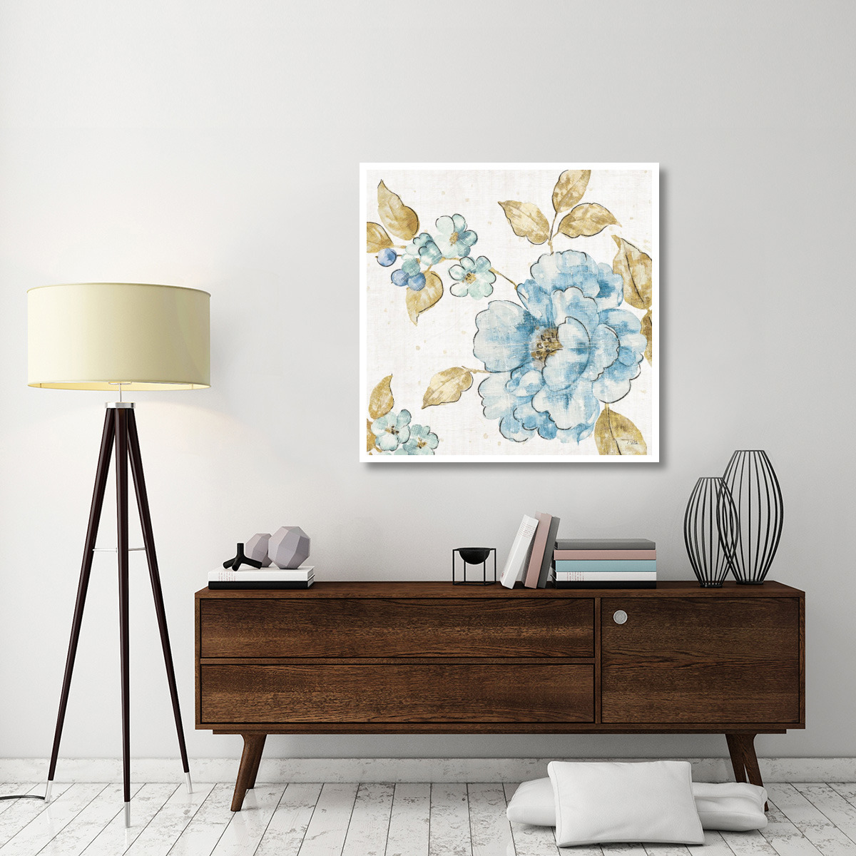 Blue Blossom III -Paper Art-42&quotx42"