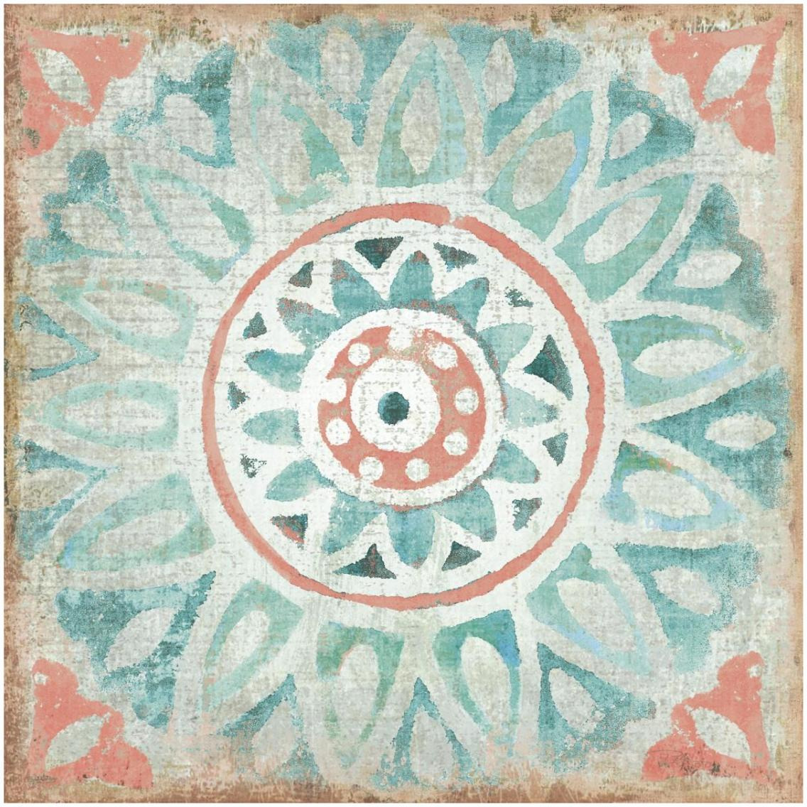 Ocean Tales Tile VII Coral -Paper Art-32&quotx32"