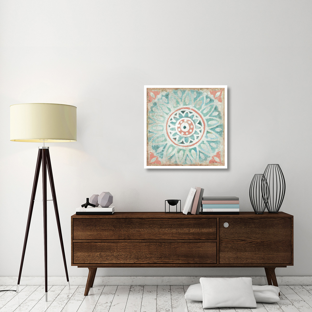 Ocean Tales Tile VII Coral -Paper Art-32&quotx32"