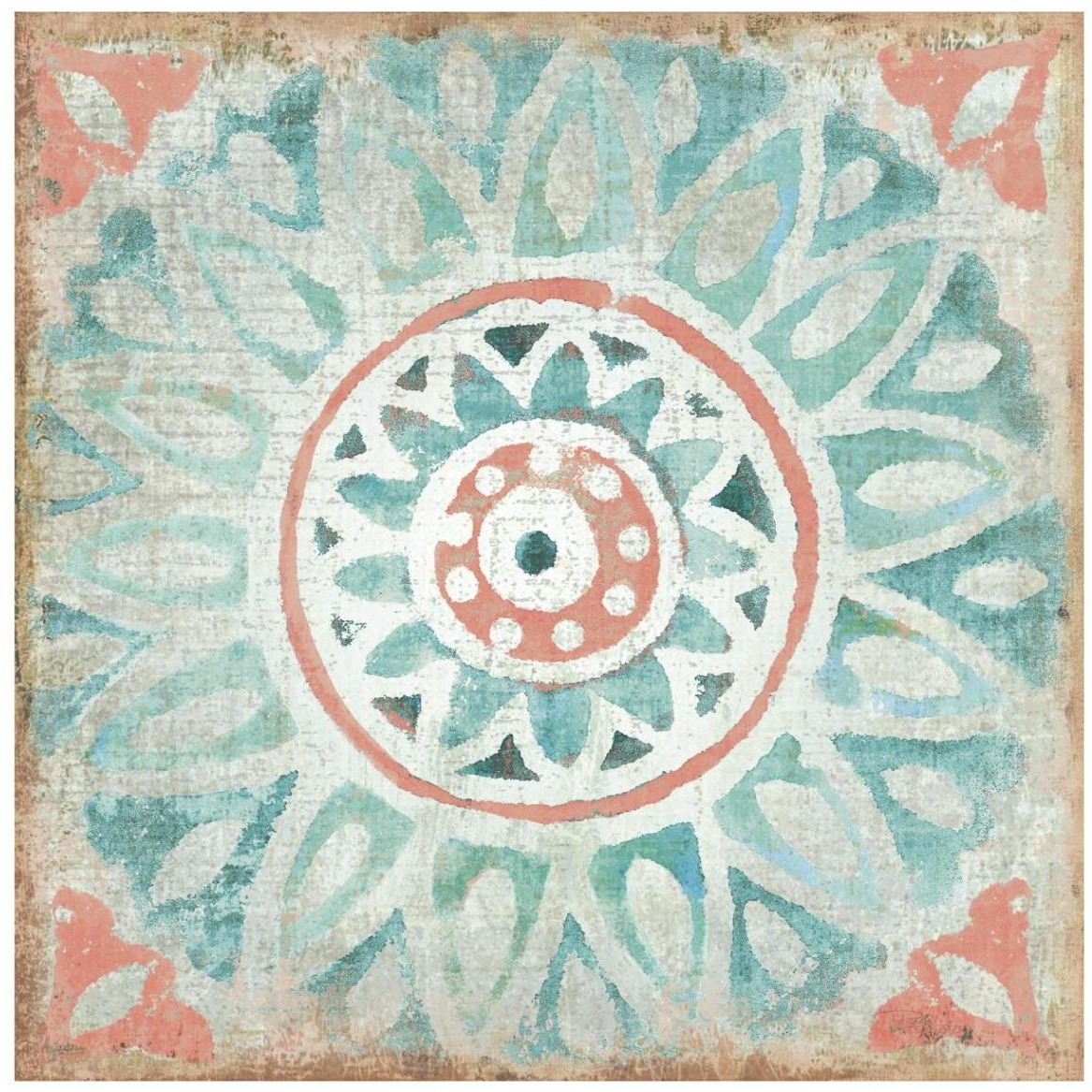 Ocean Tales Tile VII Coral -Paper Art-42&quotx42"