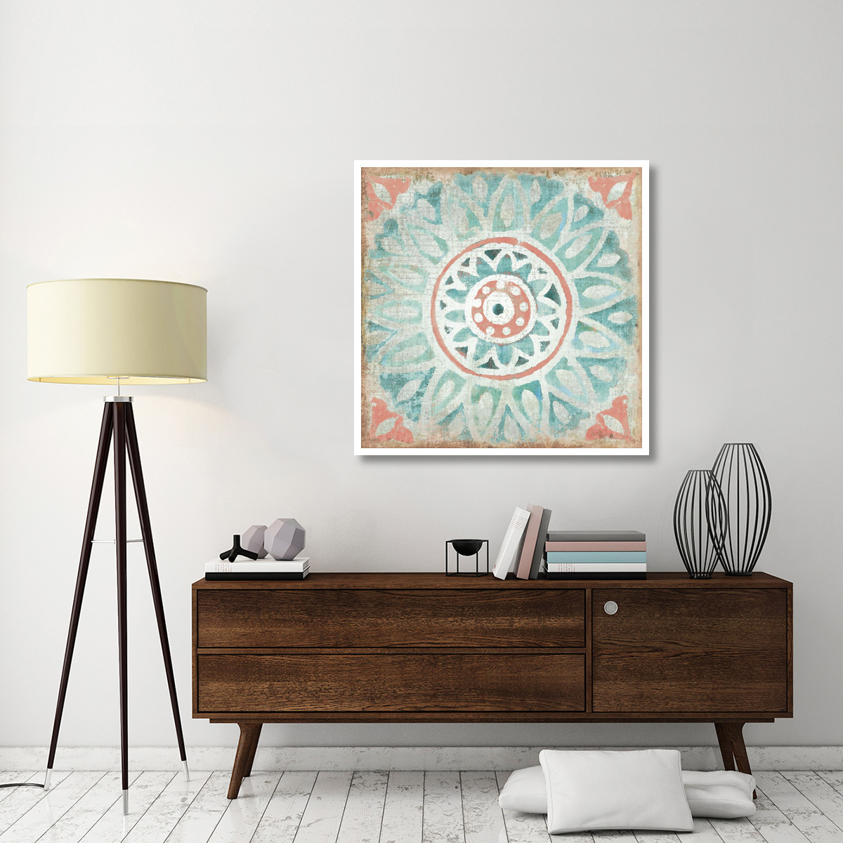 Ocean Tales Tile VII Coral -Paper Art-42&quotx42"
