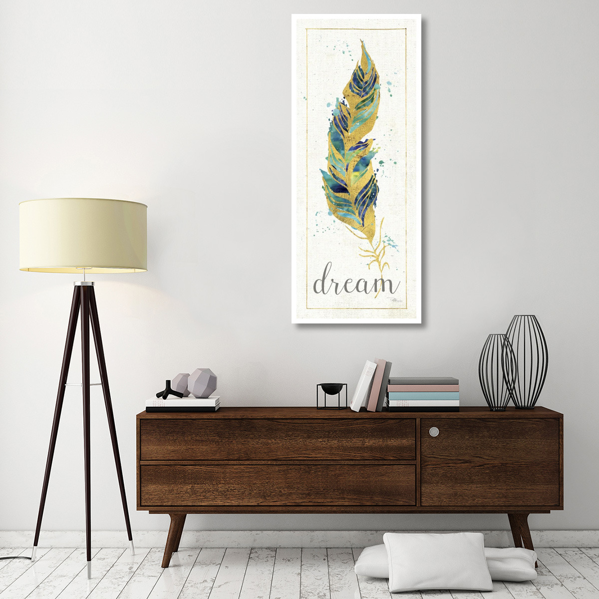 Waterfeathers I -Paper Art-26&quotx62"