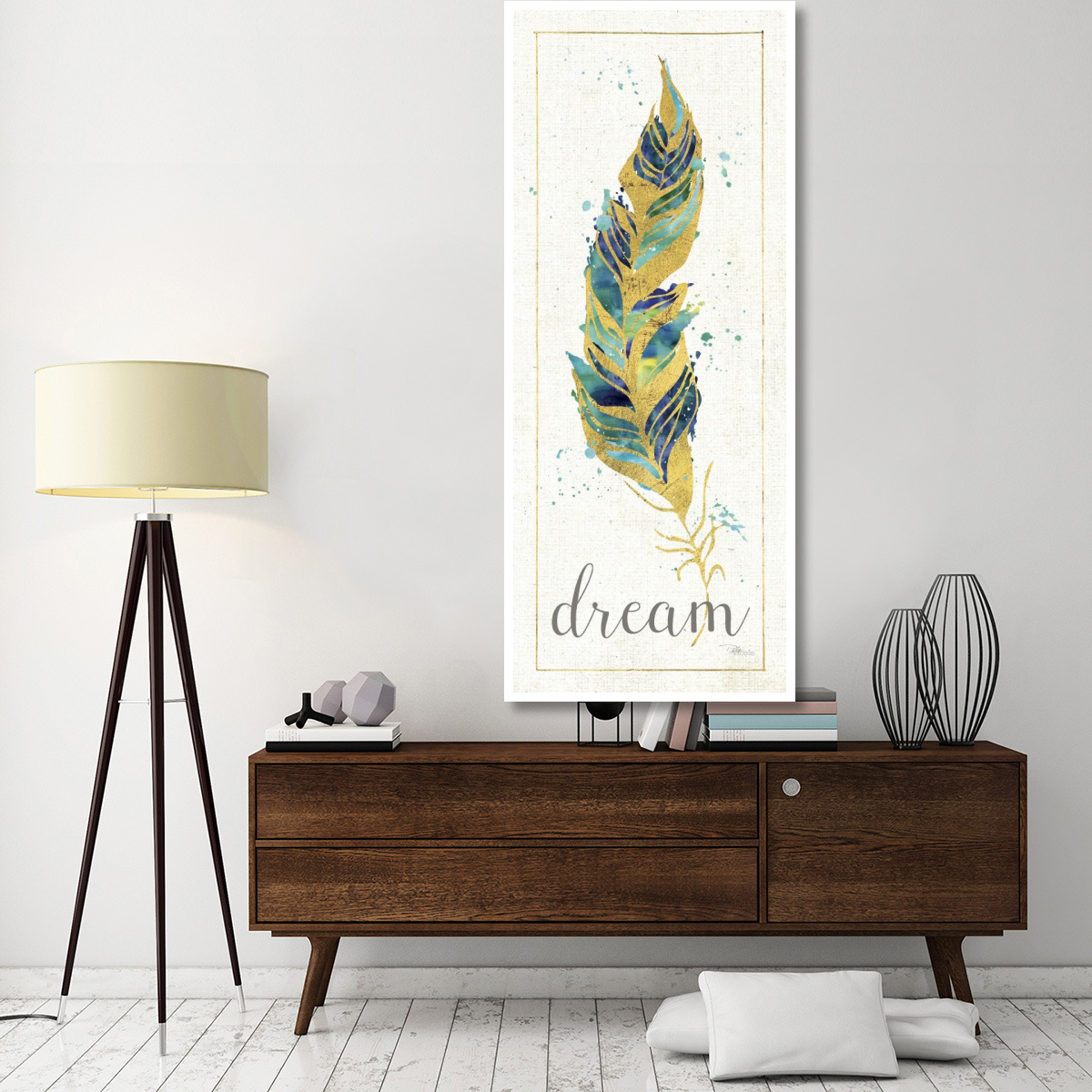 Waterfeathers I -Paper Art-32&quotx77"
