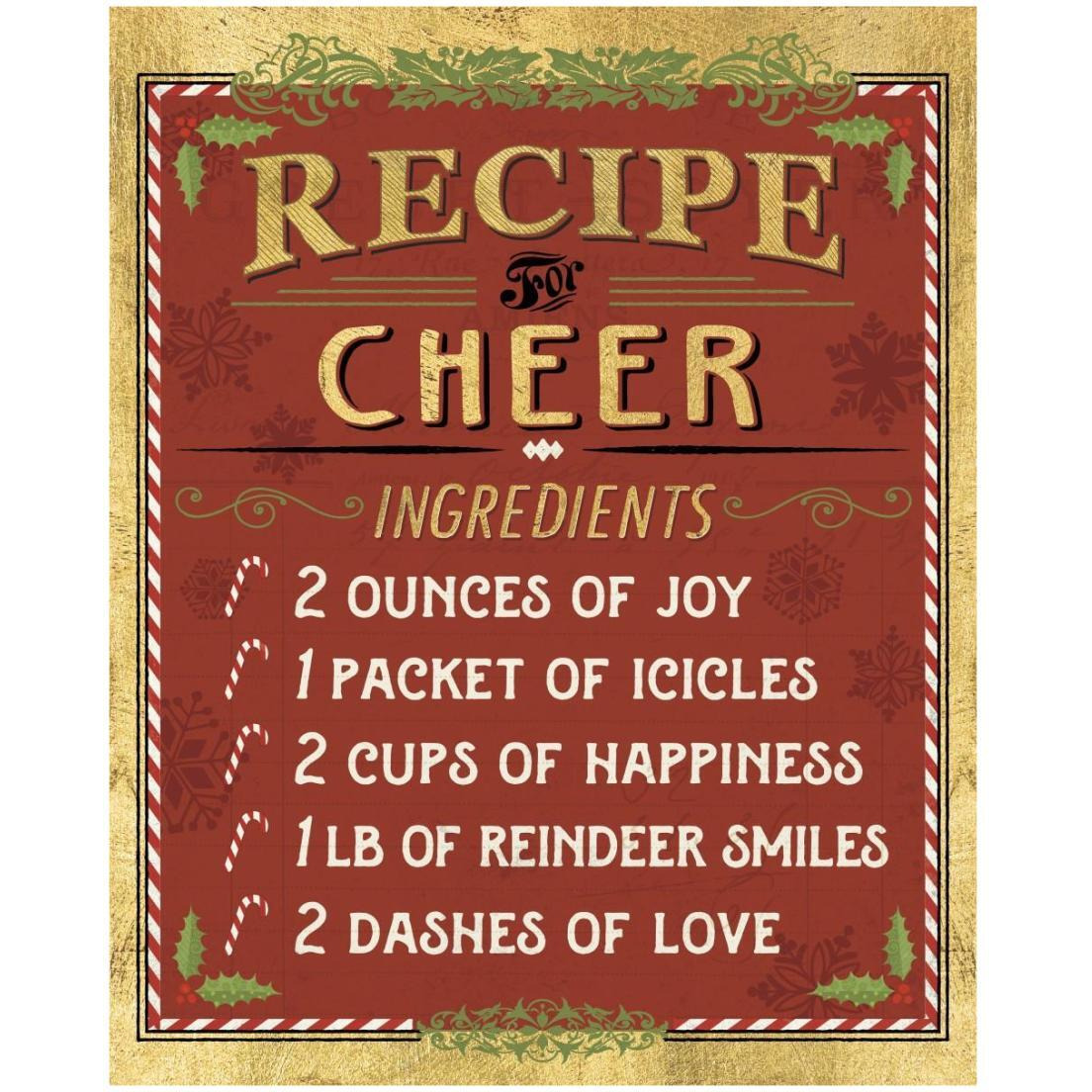 Holiday Recipes I Gold and Red -Paper Art-18&quotx22"