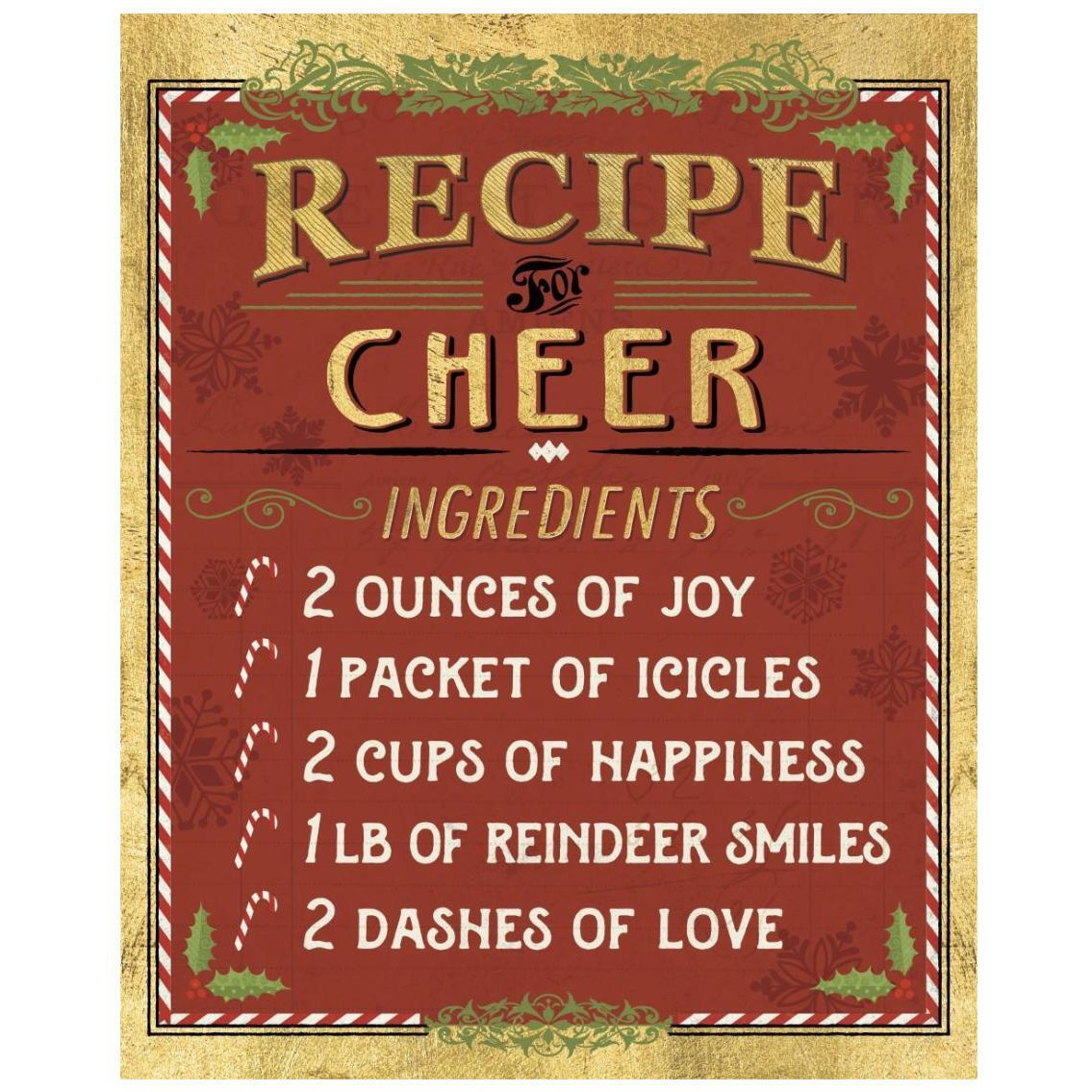 Holiday Recipes I Gold and Red -Paper Art-22&quotx26"