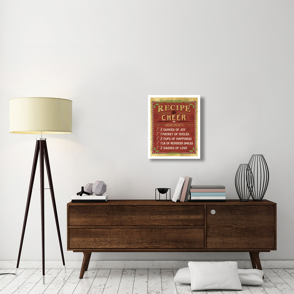 Holiday Recipes I Gold and Red -Paper Art-22&quotx26"