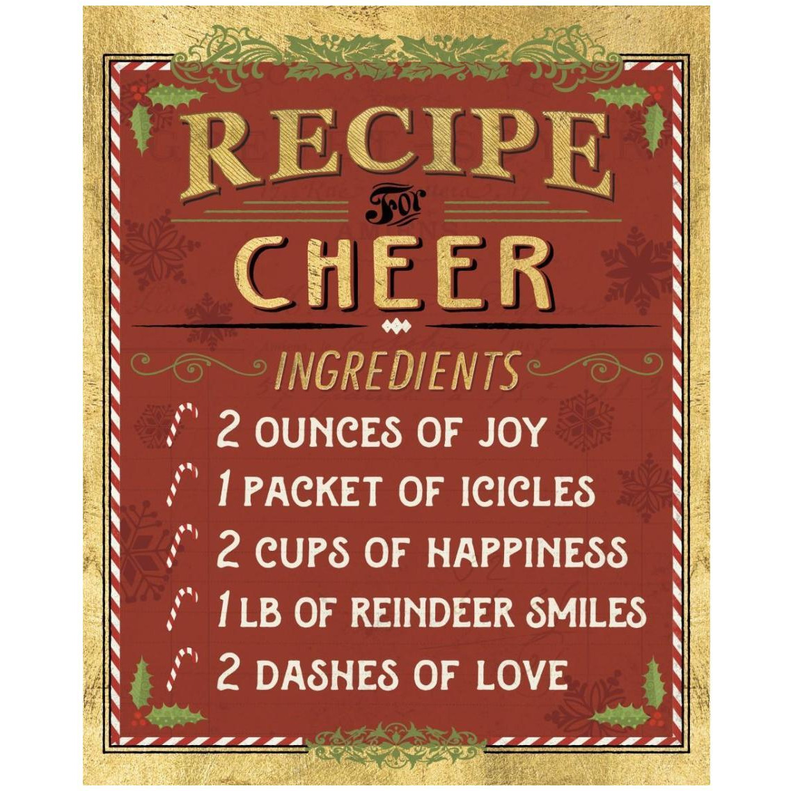 Holiday Recipes I Gold and Red -Paper Art-24&quotx30"