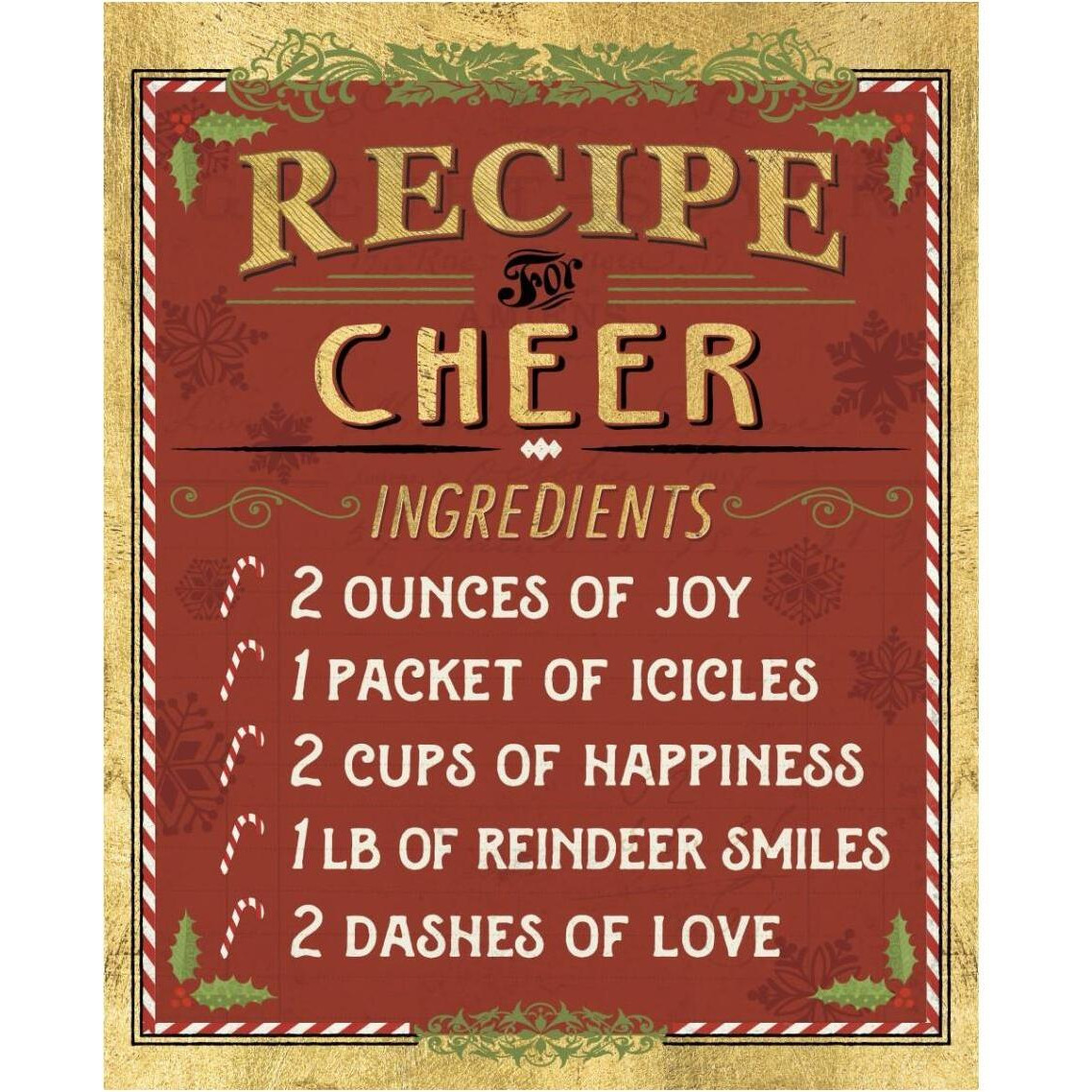 Holiday Recipes I Gold and Red -Paper Art-30&quotx37"