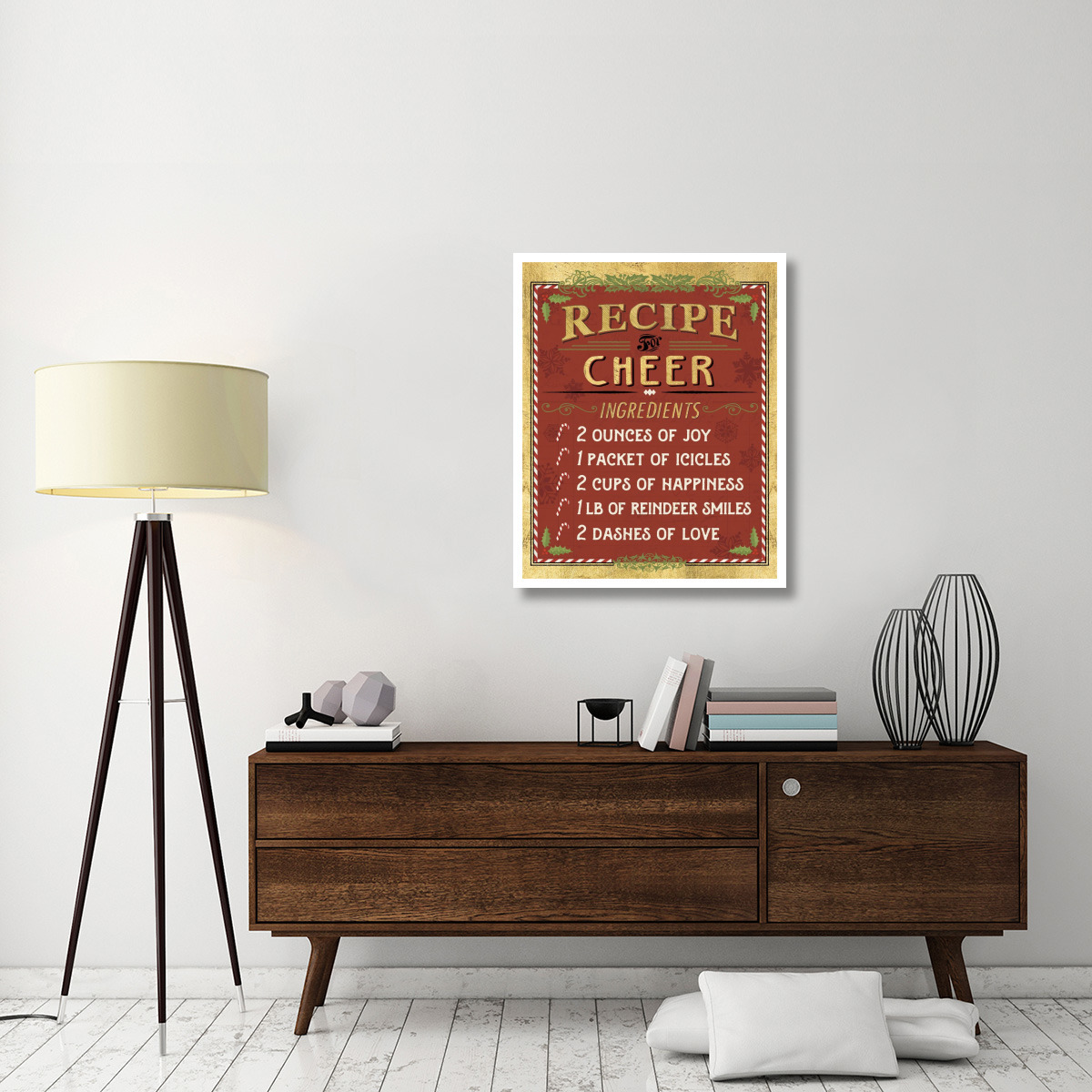 Holiday Recipes I Gold and Red -Paper Art-30&quotx37"