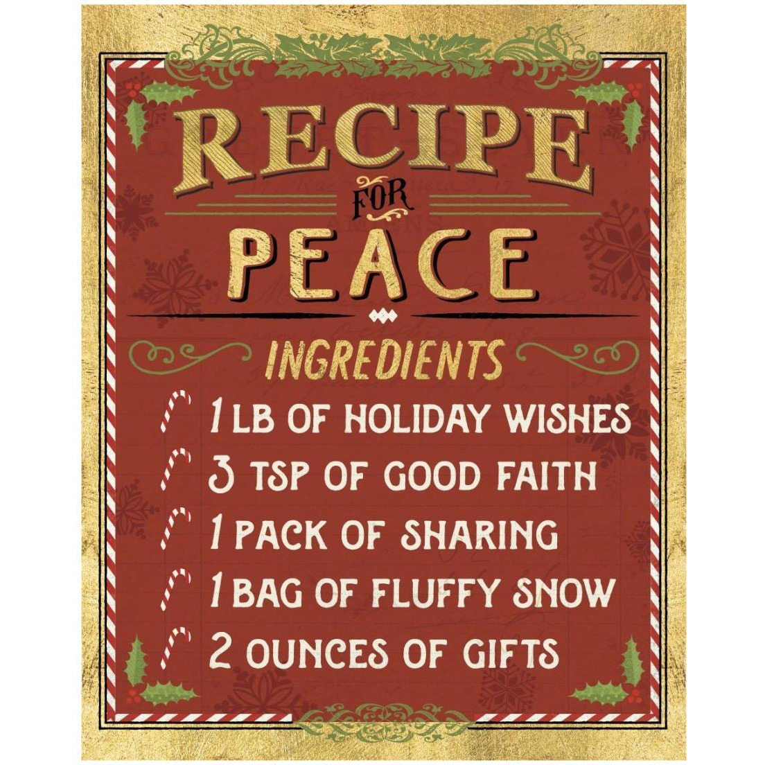Holiday Recipes II Gold and Red -Paper Art-18&quotx22"