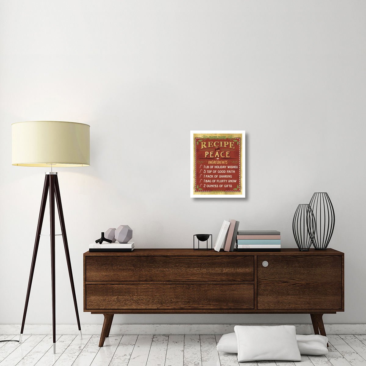 Holiday Recipes II Gold and Red -Paper Art-18&quotx22"
