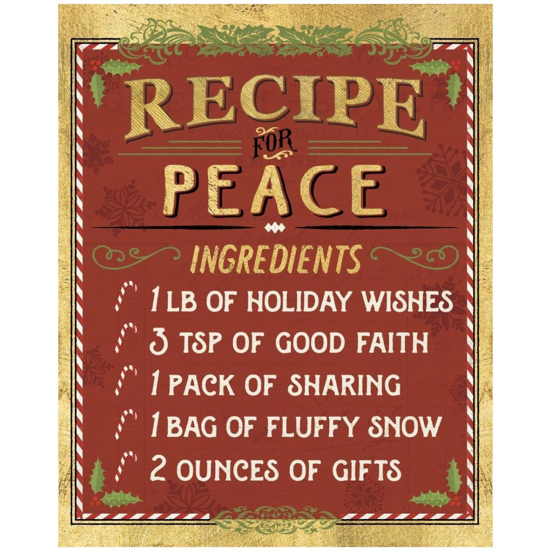 Holiday Recipes II Gold and Red -Paper Art-24&quotx30"