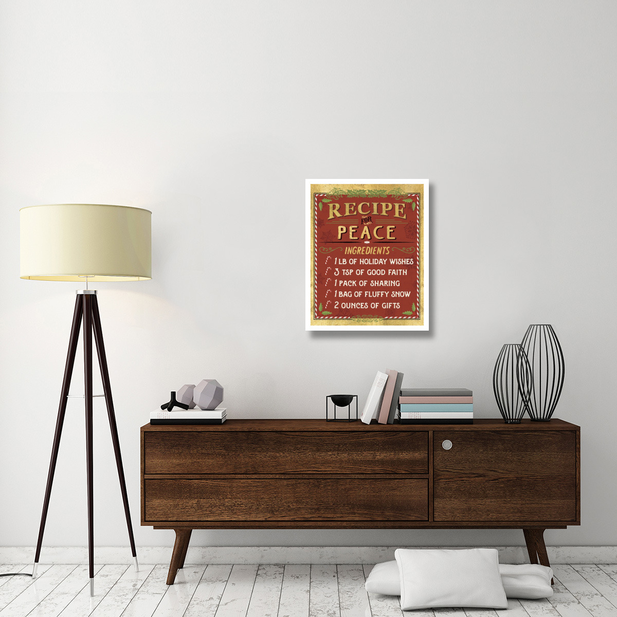 Holiday Recipes II Gold and Red -Paper Art-24&quotx30"